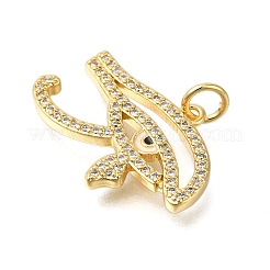 Rack Plating Brass Micro Pave Cubic Zirconia Pendants&nbsp;ZIRC-F142-33G