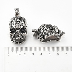 Retro Men's Halloween Jewelry 304 Stainless Steel Big Skull Pendants&nbsp;STAS-O044-40