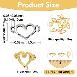 203Pcs Tibetan Style Alloy Hollow Connector Charms&nbsp;HEAR-YW0001-01AS