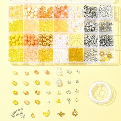 DIY Alloy Enamel & Glass & ABS Plastic Imitation Pearl Bracelets Jewelry Making Kits&nbsp;DIY-FS0007-52