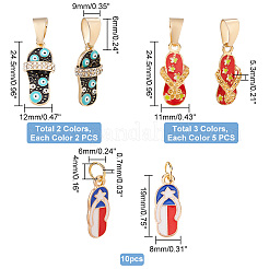 29Pcs 6 Style Evil Eye Alloy Enamel with Rhinestone Pendants&nbsp;PALLOY-AB00098