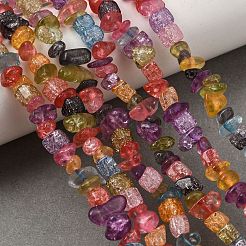 Synthetic Crackle Quartz Chips Beads Strands&nbsp;G-L154-24