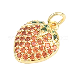 Brass Micro Pave Clear Cubic Zirconia Pendants&nbsp;KK-F938-18G