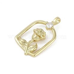 Brass Micro Pave Cubic Zirconia Pendants&nbsp;KK-Z078-16G