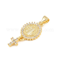 Brass Micro Pave Cubic Zirconia Pendants&nbsp;KK-C159-01G