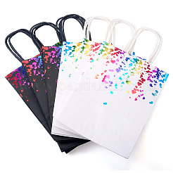 12Pcs 2 Colors Colorful Hot Stamping Heart Paper Gift Tote Bags&nbsp;ABAG-TA0001-57B
