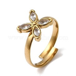 304 Stainless Steel Cubic Zirconia Finger Rings&nbsp;RJEW-C169-01G-03