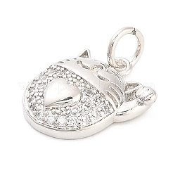 Brass Micro Pave Cubic Zirconia Pendants&nbsp;KK-H527-21P