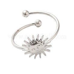 Non-Tarnish 304 Stainless Steel Open Cuff Ring&nbsp;RJEW-M167-09C-P