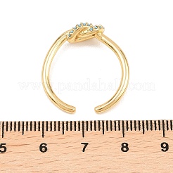 Brass Micro Pave Cubic Zirconia Finger Rings&nbsp;RJEW-C153-01G