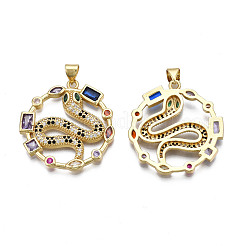 Brass Micro Pave 
Cubic Zirconia Pendants&nbsp;ZIRC-N039-229
