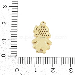 Brass Micro Pave Clear Cubic Zirconia Girl Connector Charms&nbsp;KK-I723-22G