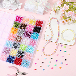 1400Pcs 28 Styles Spray Painted ABS Plastic Imitation Pearl Beads&nbsp;KY-SP0001-38