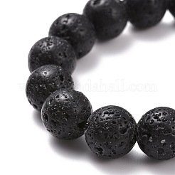 Natural Lava Rock Round Beads Essential Oil Anxiety Aromatherapy Stretch Bracelet for Girl Women Gift&nbsp;BJEW-JB07055