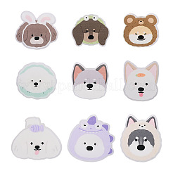 9Pcs 9 Styles Cartoon Dog Acrylic Brooch&nbsp;JEWB-TA0001-38
