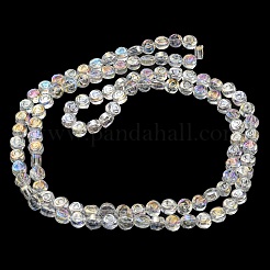 AB Color Plated Electroplate Transparent Glass Beads Strands&nbsp;EGLA-G037-01A-AB02