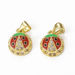 Brass Micro Pave Cubic Zirconia Charms&nbsp;KK-E068-VB322