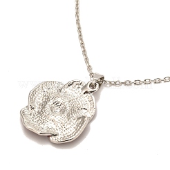Alloy Poppy Flower Pendant Necklaces&nbsp;NJEW-B080-02P