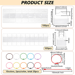 20Pcs Baking Paint Stainless Steel Cable Wire Keychains&nbsp;FIND-FG0005-15
