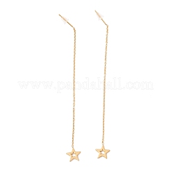 Long Chain with Star Dangle Stud Earrings&nbsp;EJEW-A067-12G