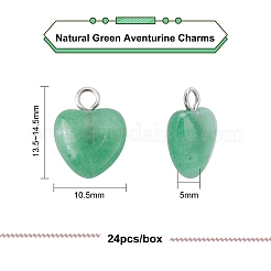 24Pcs Natural Green Aventurine Charms&nbsp;G-BC0001-21B