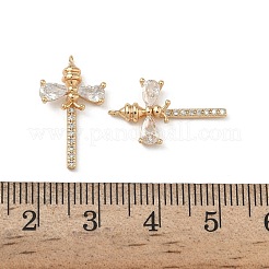 Brass Micro Pave Clear Cubic Zirconia Pendants&nbsp;KK-A280-05B-G