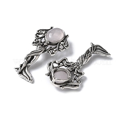 Angel Brass Natural Rose Quartz Pendants&nbsp;KK-D361-02AS-19