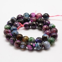 Faceted Natural Fire Crackle Agate Beads Strands&nbsp;X-G-F447-10mm-A07