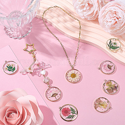 12Pcs 6 Styles Transparent Clear Epoxy Resin Pendants&nbsp;RESI-SC0036-60A