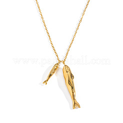 Ocean 304 Stainless Steel Double Fish Pendant Necklaces for Women&nbsp;WI5548