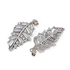 Rack Plating Brass Clear Cubic Zirconia Pendants&nbsp;KK-L236-04C-P