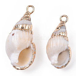 Electroplate Spiral Shell Pendants&nbsp;SSHEL-T006-12