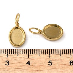 304 Stainless Steel Pendant Cabochon Settings&nbsp;STAS-Q308-01G