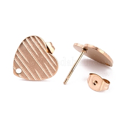Ion Plating(IP) 304 Stainless Steel Stud Earring Findings&nbsp;EJEW-O104-12RG