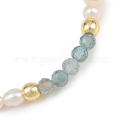 Natural Apatite & Quartz Crystal & Cultured Freshwater Pearl Beaded Bracelets for Women&nbsp;BJEW-JB13713