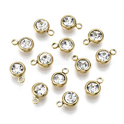 PVD Vacuum Plating 201 Stainless Steel Rhinestone Charms&nbsp;X-STAS-S068-G
