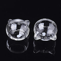 Handmade Kitten Blown Glass Globe Beads&nbsp;X-BLOW-T001-31