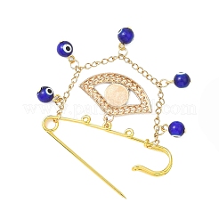 Blue Evil Eye Alloy Rhinestone Charm Kilt Pins&nbsp;JEWB-BR00200
