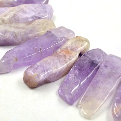 Irregular Strip Natural Lavender Amethyst Graduated Beads Strands&nbsp;G-P064-06