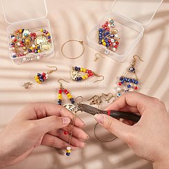 DIY Evil Eye Drop Earring Making Kit&nbsp;DIY-SZ0006-98