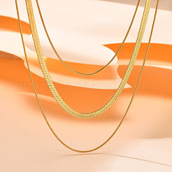 Stainless Steel 3 Layer Necklaces&nbsp;PW-WGEABAF-01