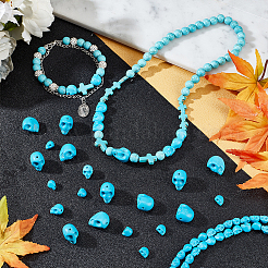 3 Sizes Dyed Synthetic Turquoise Beads Strands&nbsp;G-AR0004-83