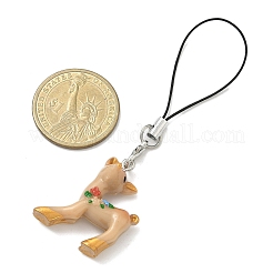 Christmas Theme Sika Deer Resin Mobile Straps&nbsp;HJEW-JM04057