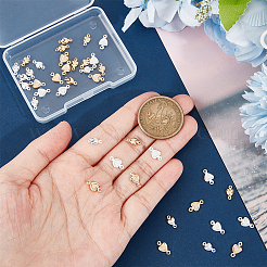 40Pcs 4 Sytles Brass Connector Charms&nbsp;KK-BC0012-06