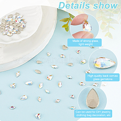 64Pcs 8 Style Light AB Style K9 Glass Rhinestone Cabochons&nbsp;RGLA-FG0001-09