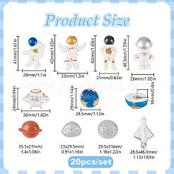 20Pcs 10 Styles Space Theme Iron Drawing Pins&nbsp;AJEW-DR00040