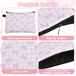 4Pcs 4 Styles Rectangle with Bowknot Printed Polyester Cosmetic Zipper Pouches&nbsp;ABAG-SP0001-51A