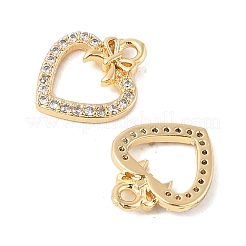 Brass Micro Pave Cubic Zirconia Pendants&nbsp;KK-R219-04G