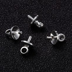 Brass Cup Pearl Peg Bails Pin Pendants&nbsp;KK-H759-29C-S
