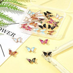 24Pcs 6 Colors Alloy Glass Connector Charms&nbsp;FIND-FS0003-51